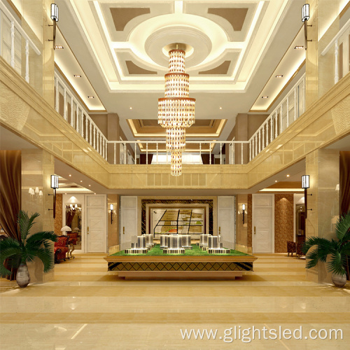 Hotel Villa Glass Led Chandelier Pendant Light